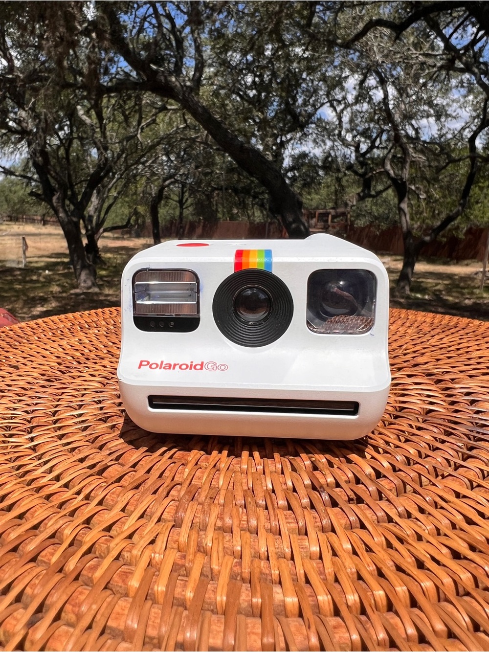 Polaroid White Instant Camera with Rainbow Accent